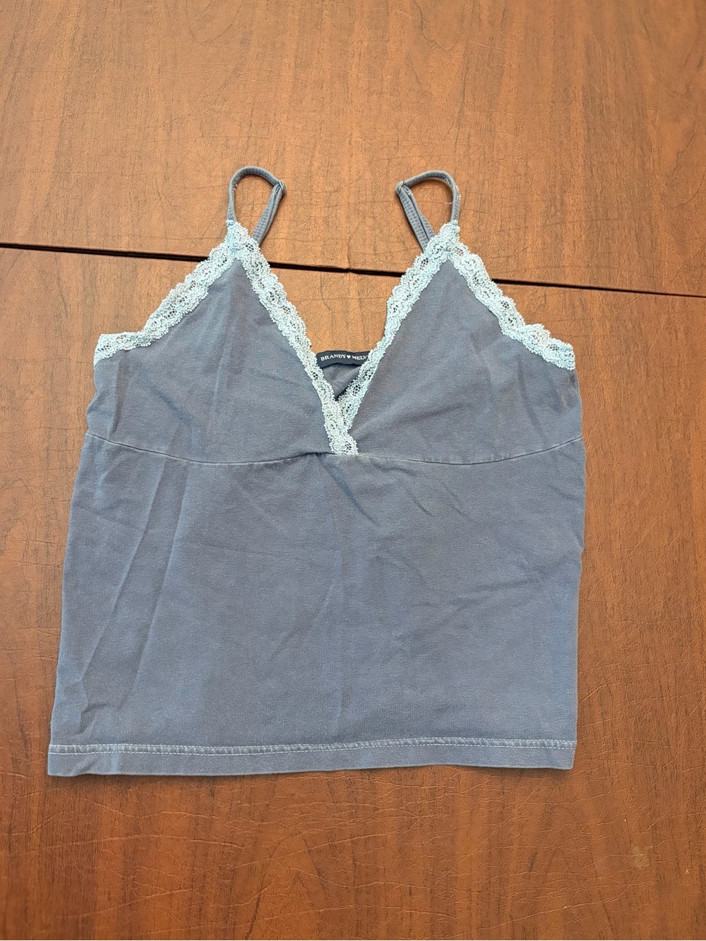 Brandy Melville Blue Lace-Trim Cami